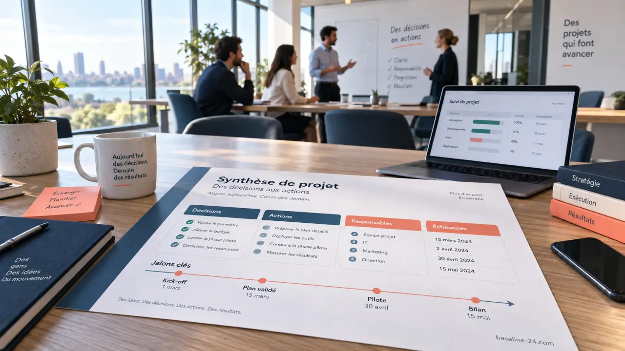 Un compte rendu de gestion de projet qui transforme les décisions en actions