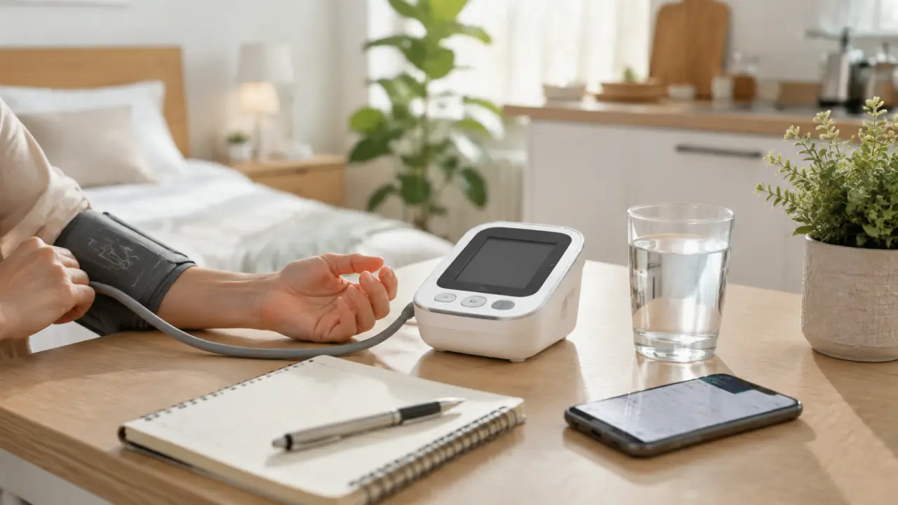 Stéthoscope posé sur des documents médicaux avec des lunettes, ambiance clinique et lumineuse
