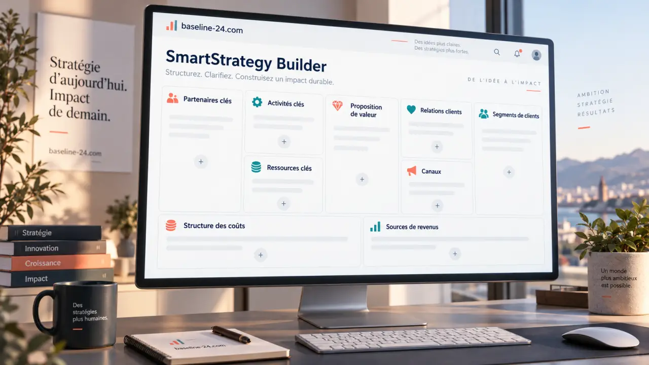 Business Model Canvas : neuf blocs à remplir dans SmartStrategy Builder, dans le bon ordre