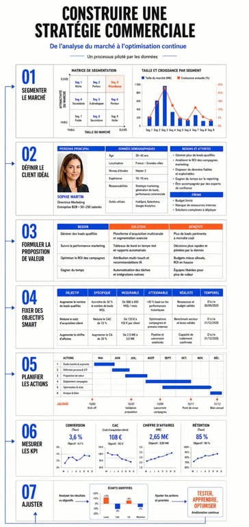Processus visuel d’une stratégie commerciale exemple de l’analyse aux KPI