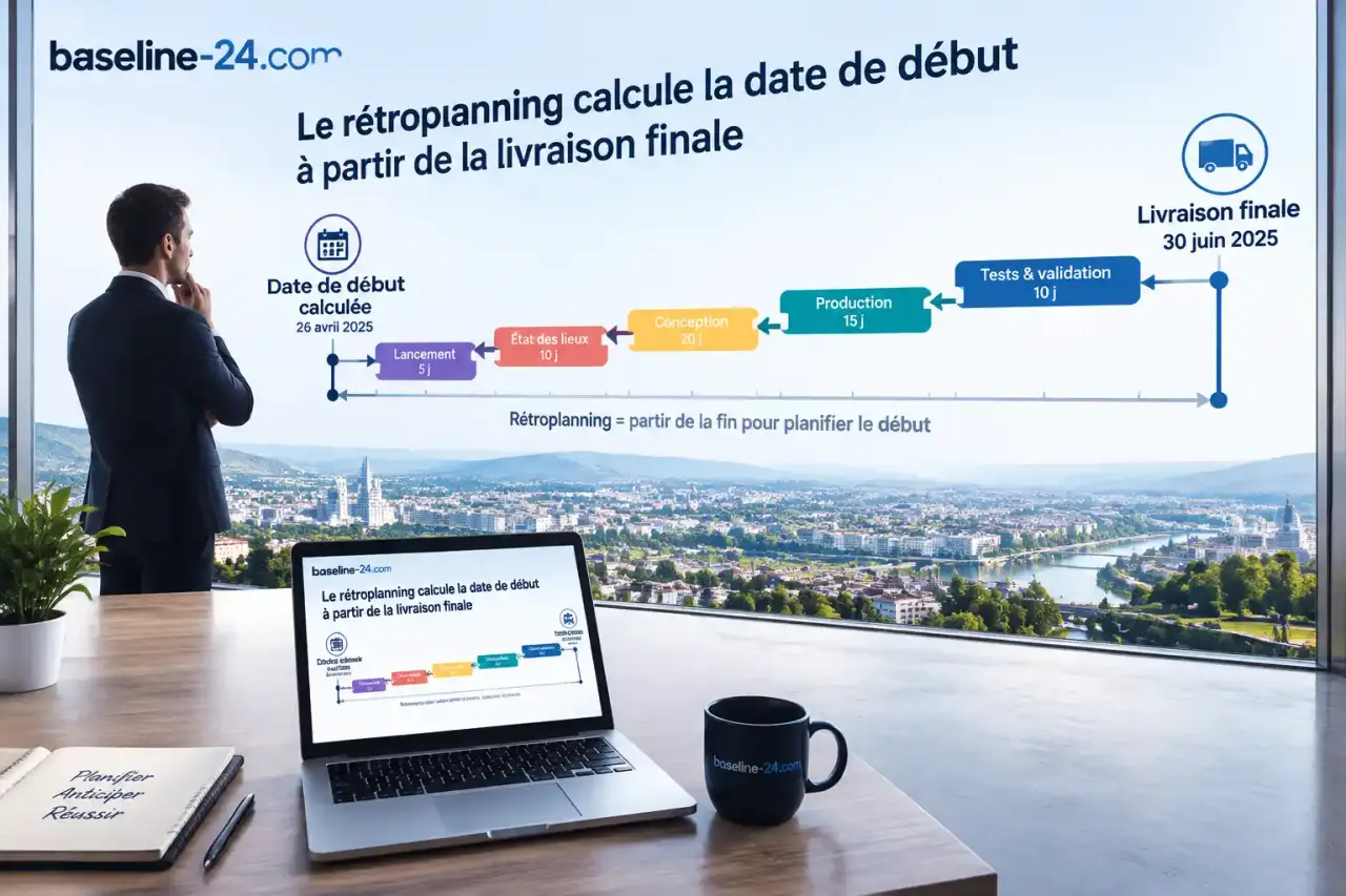 Le rétroplanning calcule la date de début à partir de la livraison finale