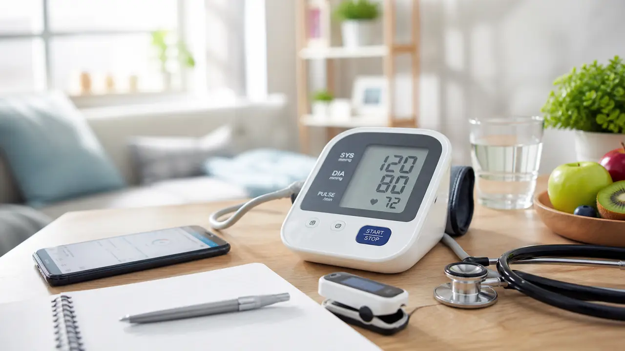Stéthoscope posé sur des documents médicaux avec une paire de lunettes